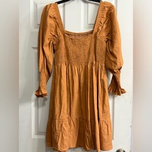 🥳4for $10  Orange Smocked Dress